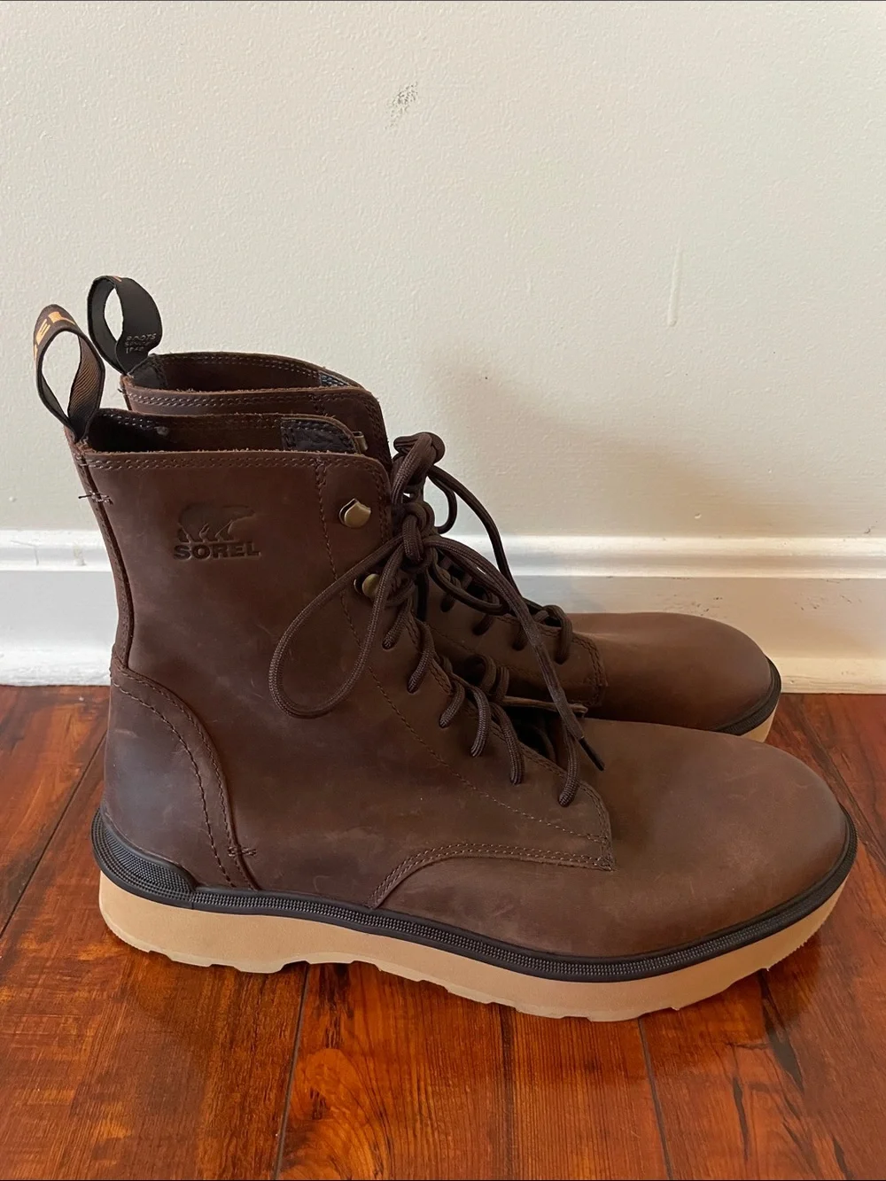 Sorel High Line Combat Boots Men's Brown Leather Lace-Up Chukka